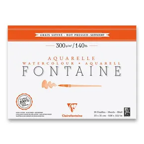 Akvarelový blok Clairefontaine Fontaine Hot Pressed 23 x 31 cm, 20 listů, 300 g